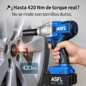 TorqueMaster™ Pro 21V - Llave de Impacto Profesional con Kit Completo