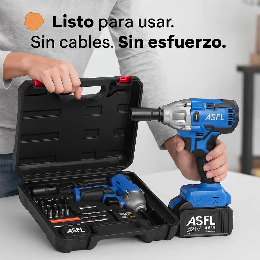 TorqueMaster™ Pro 21V - Llave de Impacto Profesional con Kit Completo - Image 2